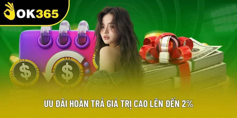 Ưu đãi hoàn trả giá trị cao lên đến 2%